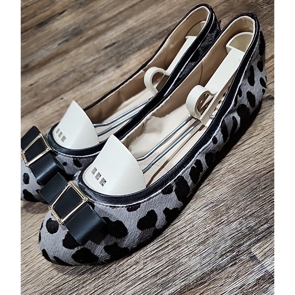 Cole Haan Womens Leopard Calf Hair Patent Leather Wedge Shoes 9.5 B Cheetah Gray - Picture 3 of 13